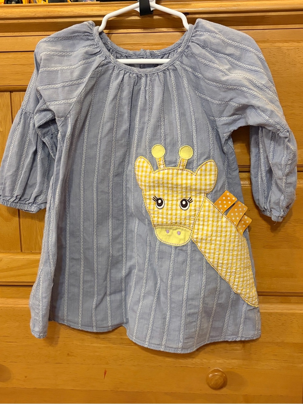 Goodlad Light and Breezy Cotton Dress with Yellow Giraffe Appliqué Size 2T